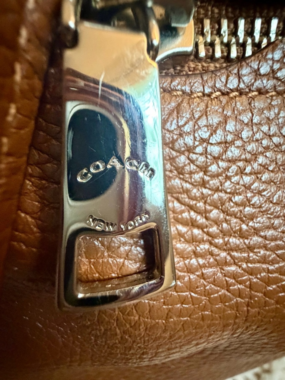 Coach Prairie Satchel Brown Pebbled Leather Crossbody Bag 34340 - Picture 11 of 15